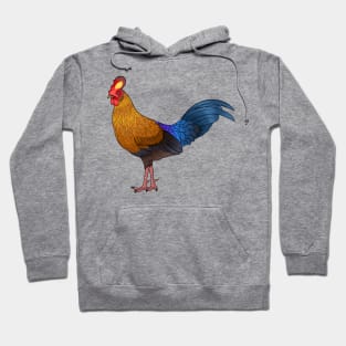 Sri Lankan junglefowl bird cartoon illustration Hoodie